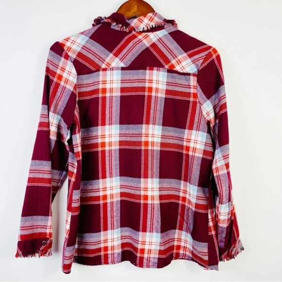 Signature Studio Red|Orange Plaid Flannel Shirt SIze Small - Picture 4 of 6